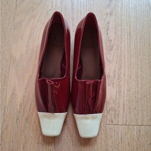 L’autre chose size 10 red patent leather loafers NWT